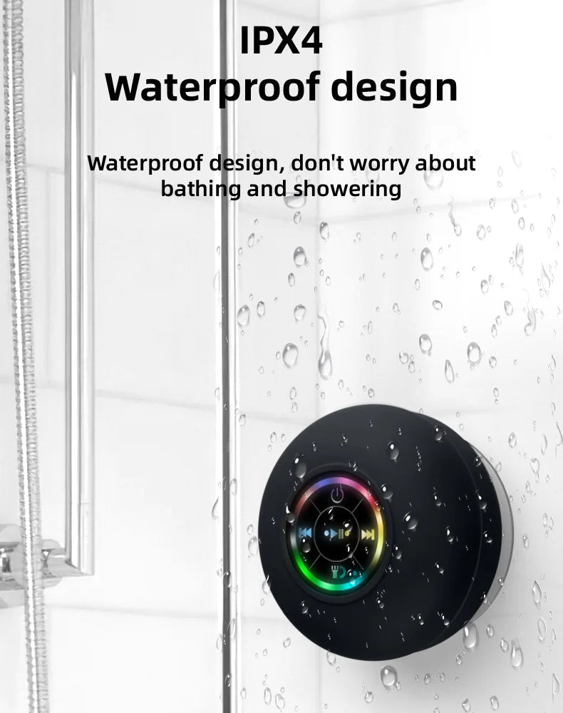 Altavoz Bluetooth Impermeable para Ducha con Luces LED - viralproducts