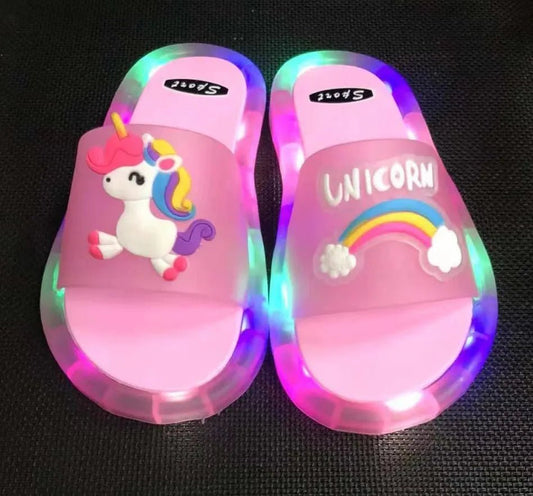 Children‘s Boys Girls Slippers Cartoon Animals Prints Shoes Lighted Fashion Cute Shoes Bathroom Kids Toddler Slippers Flat Heels - viralproducts