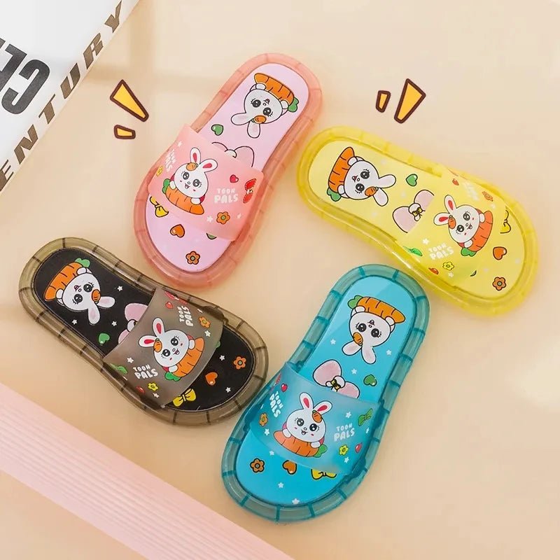 Children‘s Boys Girls Slippers Cartoon Animals Prints Shoes Lighted Fashion Cute Shoes Bathroom Kids Toddler Slippers Flat Heels - viralproducts