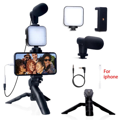 Kit de Vlogging para Smartphone con Trípode y Micrófono - viralproducts