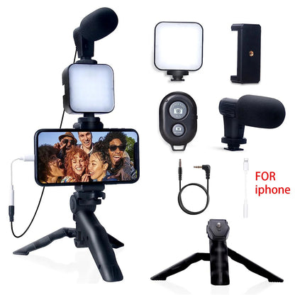 Kit de Vlogging para Smartphone con Trípode y Micrófono - viralproducts