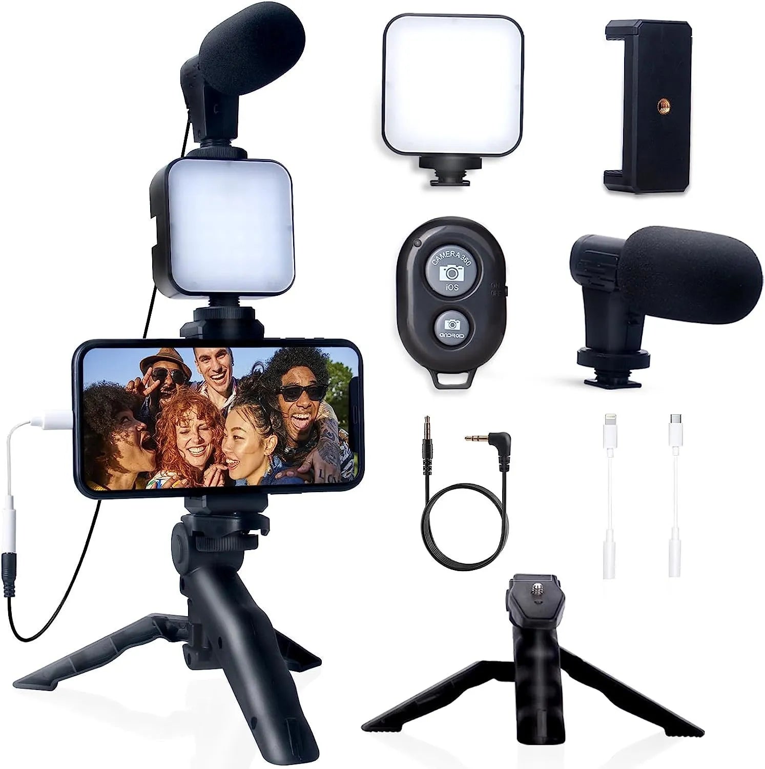 Kit de Vlogging para Smartphone con Trípode y Micrófono - viralproducts